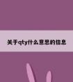 关于qty什么意思的信息