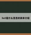 hot是什么意思的简单介绍