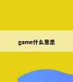 game什么意思