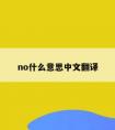 no什么意思中文翻译