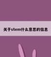 关于stem什么意思的信息