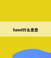 hand什么意思