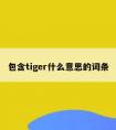 包含tiger什么意思的词条