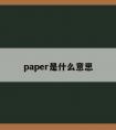 paper是什么意思